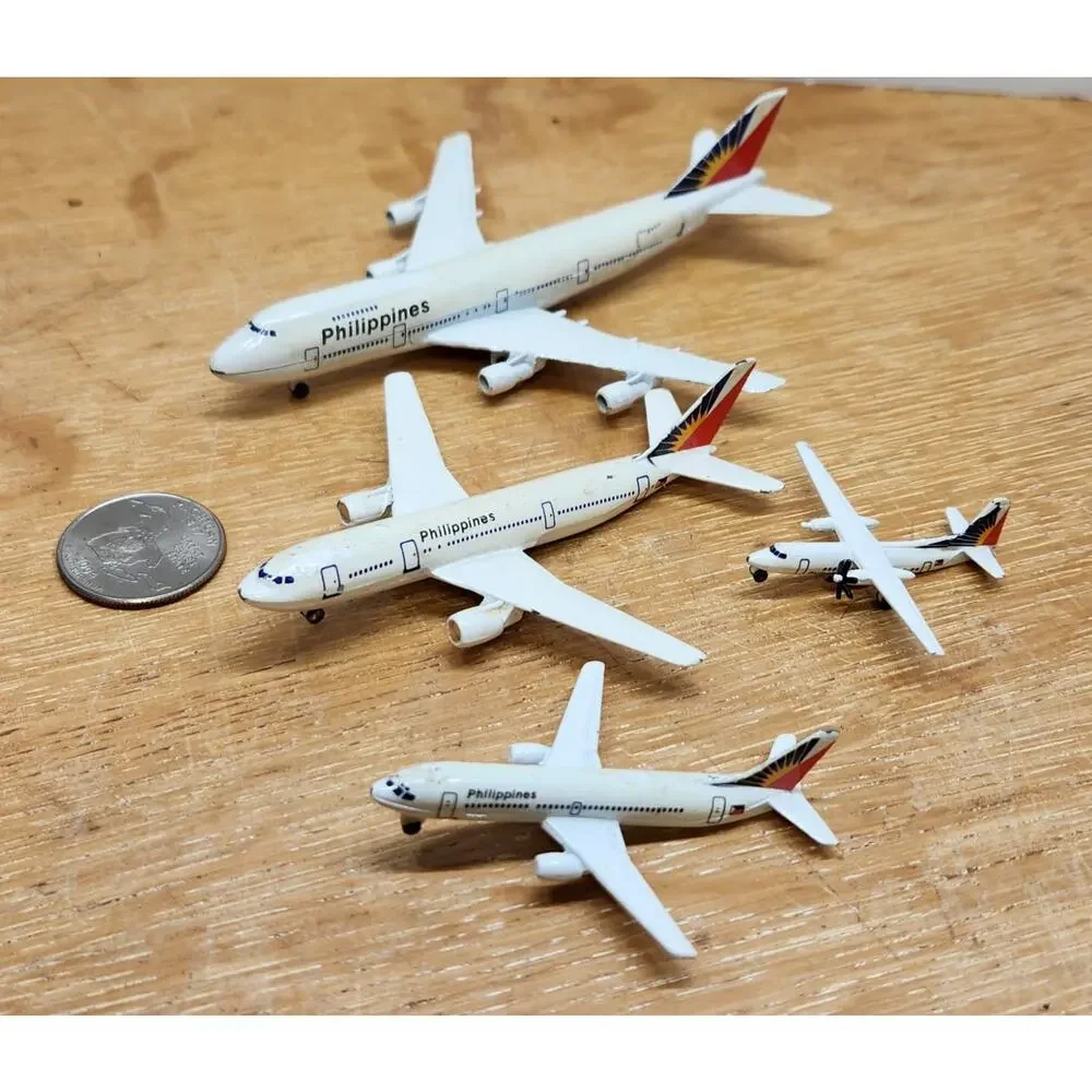 Vintage Schabak‎ Philippine Airlines Diecast Model Planes Lot Of 4 Sizes